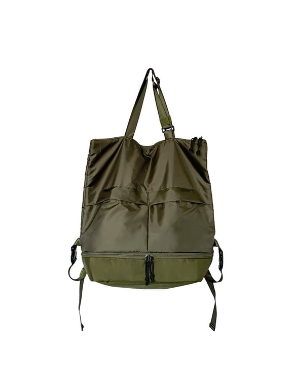 Trendy backpack for women commuting carrying solid casual single shoulder tote bag large capacity waterproof nylon backpack