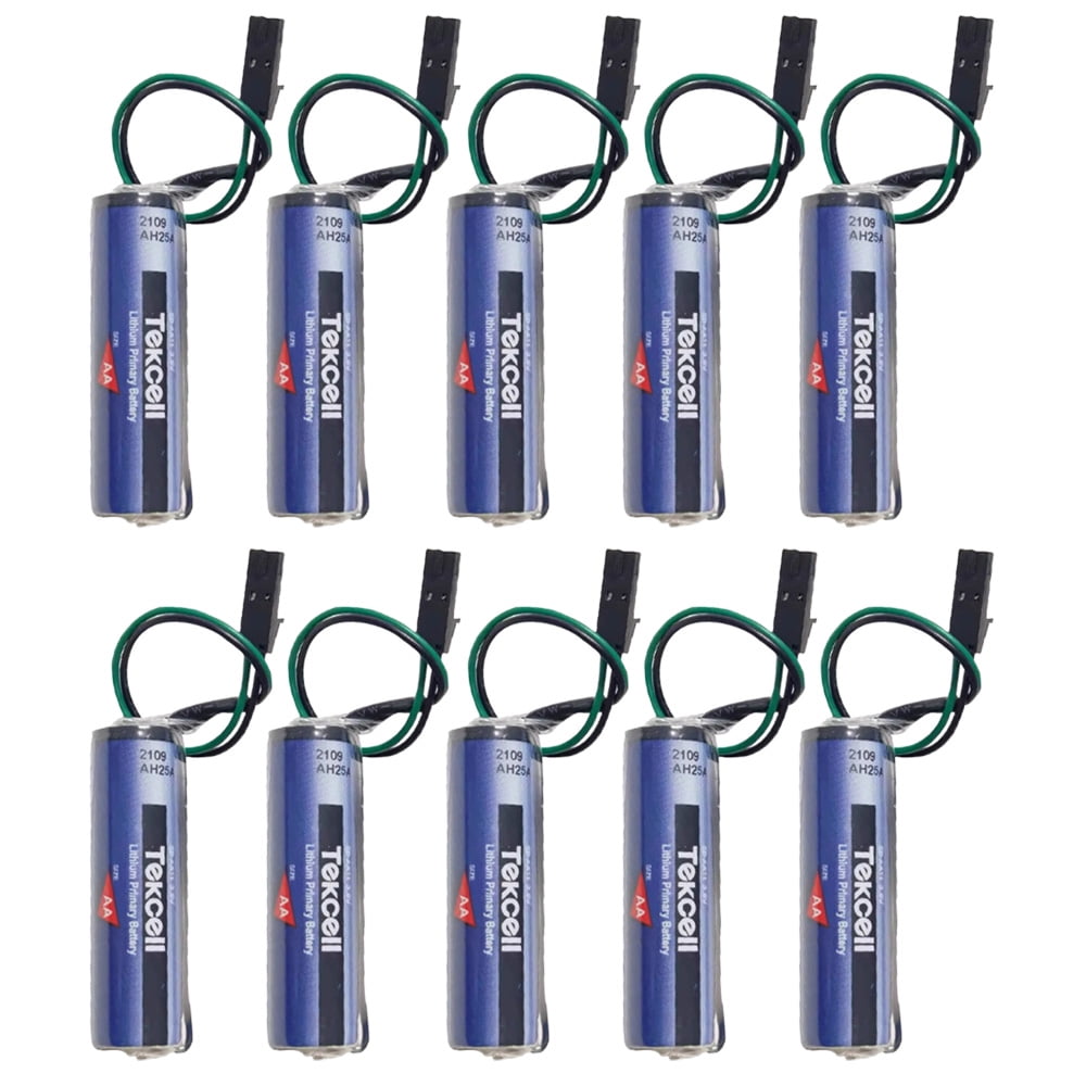 TrendyChic (10-Pack) Tekcell SB-AA11 3.6 V 2400mah Size AA Non Rechargeable Disposable Lithium Battery with Black Plug