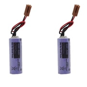 TrendyChic 2-Pack BR-AG 1800mAh 3V Non-Rechargeable Lithium Battery Replacement for BR-AG Battery with Brown Plug