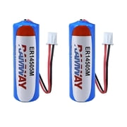 TrendyChic 2-Pack ER14505M 3.6V 2200mAh Non-Rechargeable Lithium Sulfite Chloride Battery with White Plug for ER14505M Battery