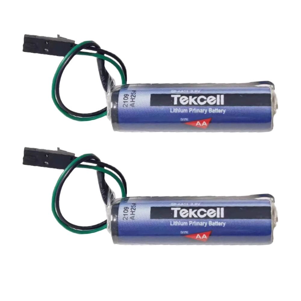 TrendyChic (2-Pack) Tekcell SB-AA11 3.6 V 2400mah Size AA Non Rechargeable Disposable Lithium Battery with Black Plug