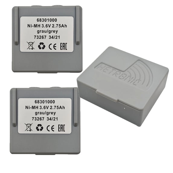 TrendyChic (3-Pack) 68301000 68300900 3.6V 2750mAh Ni-MH Rechargeable Battery for Remote Control Grey Battery