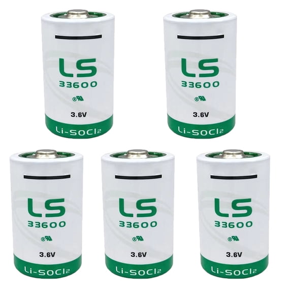 TrendyChic (5-Pack) LS33600 3.6V 17000mAh High Capacity D Size Lithium Thionyl Chloride Battery Non-rechargeable Lithium Battery