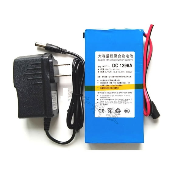 TrendyChic Portable DC 12V Rechargeable Lithium-ion Batteries Pack Blue with Charger 12V for Video Cameras, Bluetooth Devices, CD Players, MD Players,Portable DVD