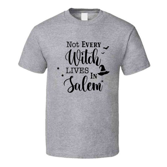 TrendyTees Halloween Funny Not Every Witch Lives In Salem Short Sleeve T-Shirt (Men's)