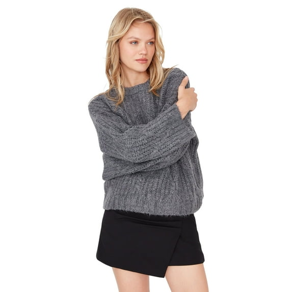 Trendyol Women Oversize Basic Turtleneck Knitwear Sweater