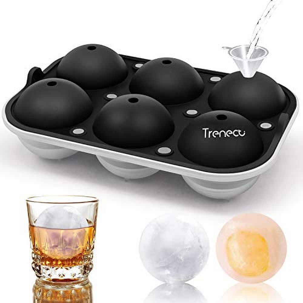 Nax Caki 3D Baseball Ice Cube Molds, Novelty Baseball Gifts Stuff for Men,  2.5 Large Silicone Round Ball Ice Cube Tray for Cocktails,Bourbon,Brandy