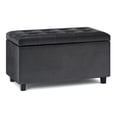 thumbnail image 1 of Trent Home 34" Transitional Rectangle Ottoman in Black Faux Leather, 1 of 8