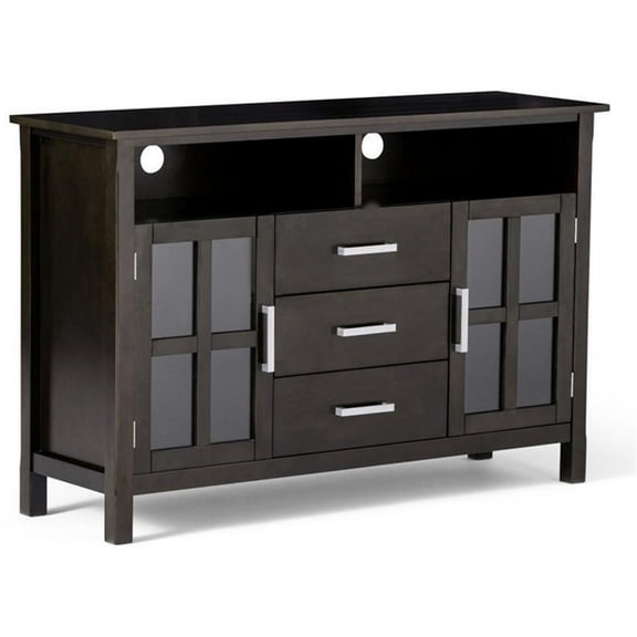 Trent Home 35"H Tall Wood TV Media Stand For TVs upto 55" in Hickory Brown