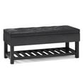 thumbnail image 1 of Trent Home 44" Transitional Rectangle Ottoman Bench in Black Faux Leather, 1 of 8