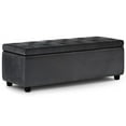 thumbnail image 1 of Trent Home 48" Transitional Rectangle Ottoman in Black Faux Leather, 1 of 7