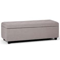 thumbnail image 1 of Trent Home 48" Transitional Rectangle Ottoman in Cloud Gray Linen Look Fabric, 1 of 6