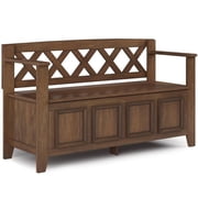 Trent Home 48 Transitional Solid Wood Entryway Storage Bench in Brown