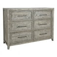 thumbnail image 1 of Trent Home 6-drawer Transitional Reclaimed Pine Dresser in Stone Gray, 1 of 8