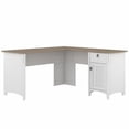thumbnail image 1 of Trent Home 60"W L Shaped Desk with Storage in White and Shiplap Gray, 1 of 8