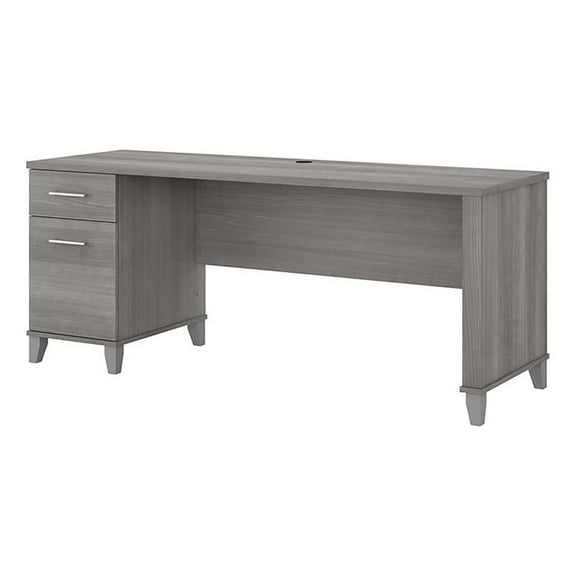 Trent Home 72" Transitional Engineered Wood Office Desk with Drawers in Gray