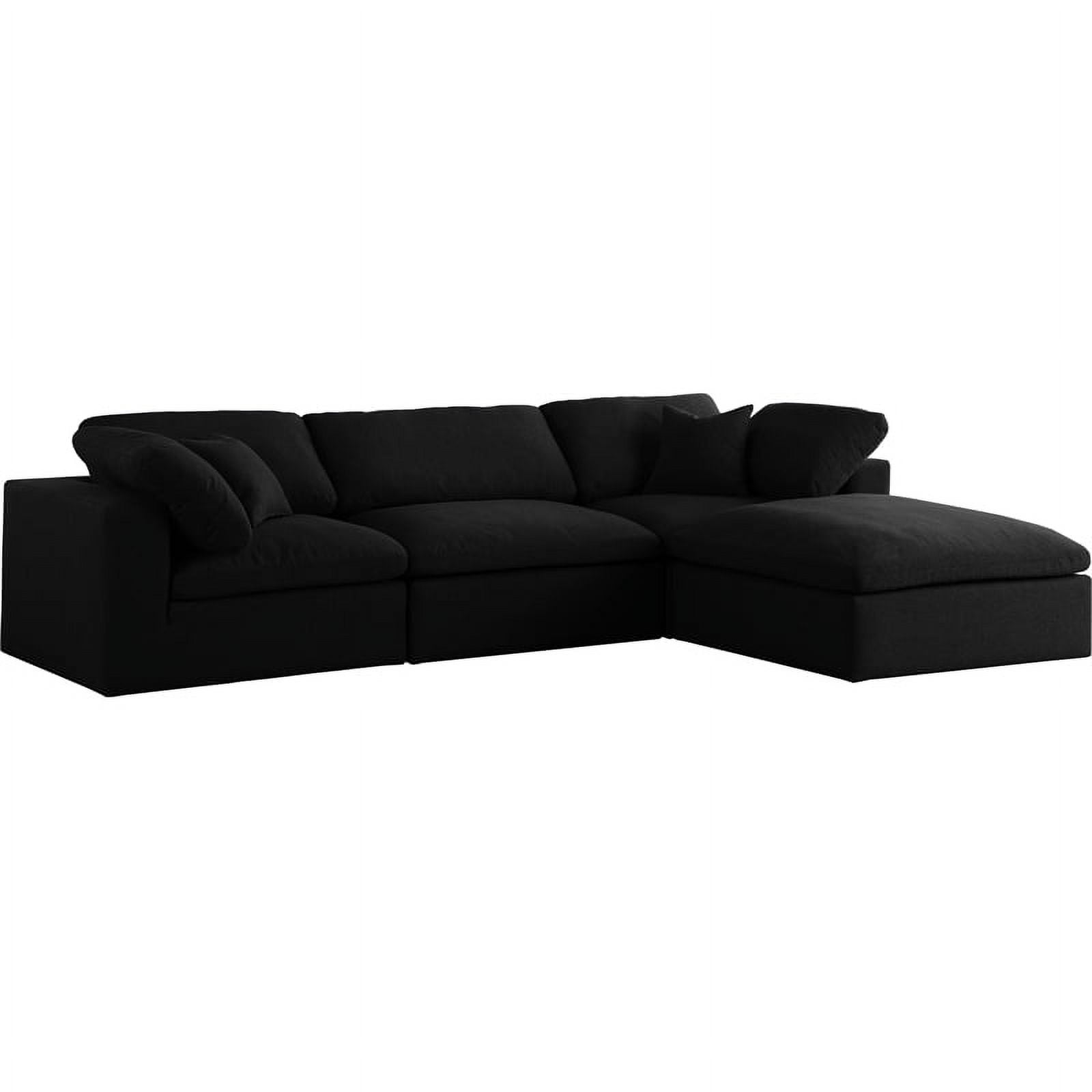 Black linen sectional online