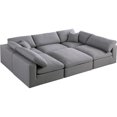 thumbnail image 1 of Trent Home Contemporary Gray Durable Linen Fabric Cloud Modular Sectional, 1 of 3