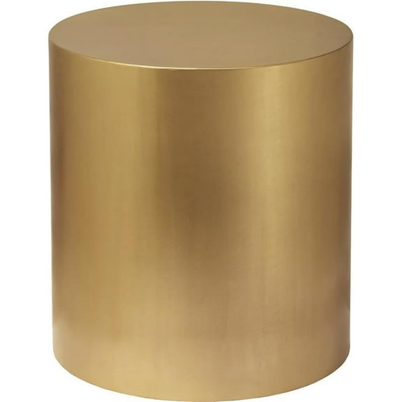 Trent Home Cylinder Round Contemporary Metal End Table in Gold