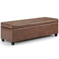 thumbnail image 1 of Trent Home Faux Leather Storage Ottoman Bench in Distressed Umber Brown, 1 of 9