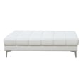 thumbnail image 1 of Trent Home Modern Furniture Faux Leather Tufted Cocktail Ottoman in White, 1 of 1