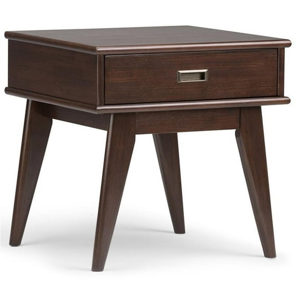 Trent Home Solid Hardood 22 " Rectangle Mid-Century End Table in Auburn Brown