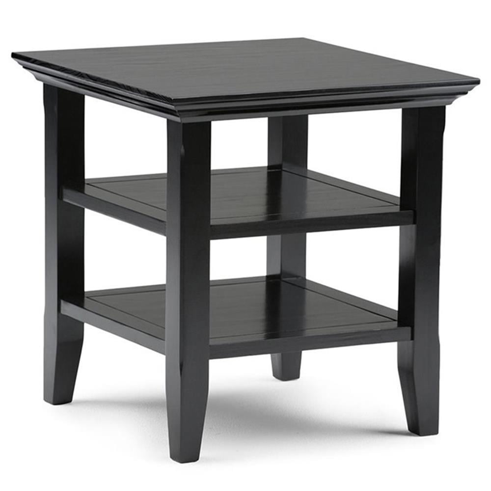 Tobacco Brown Solid Pine Square End Table with Storage