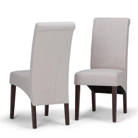 Trent Home Transitional Dining Chair in Light Beige Linen Look Fabric (Set of 2)
