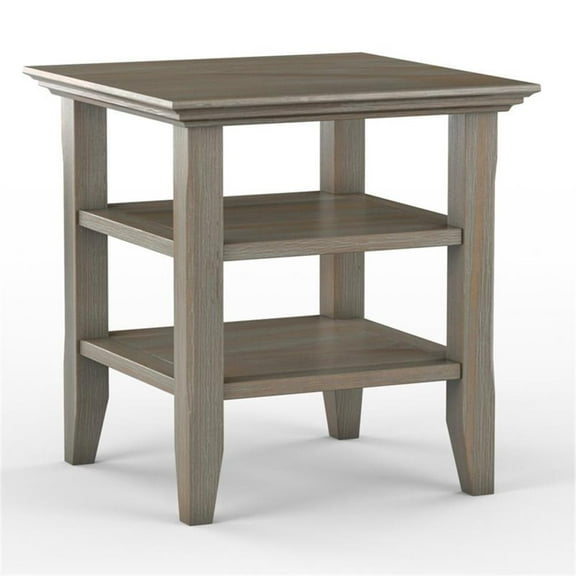 Trent Home Wood 19" Square Transitional End Table in Gray