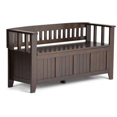 Trent Home Wood 48" Transitional Entryway Bench in Brunette Brown