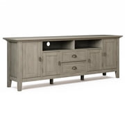 Trent Home Wood 72" Transitional TV Media Stand in Gray For TVs up to 80"