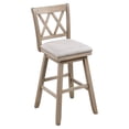 thumbnail image 1 of Trent Home Wood Bar Stool Chair in Beige With Rotating Square Seat & Footrest, 1 of 5