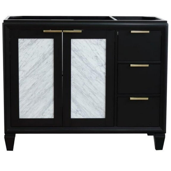 Trento 42" Modern Single Sink Solid Wood Vanity with Left Door in Blue