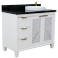 thumbnail image 1 of Trento 43" Solid Wood Vanity with Right Round Sink in White/Black, 1 of 14