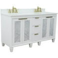 thumbnail image 1 of Trento Double Rectangle Sink Solid Wood Vanity in White/White Quartz Stone, 1 of 15