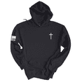 thumbnail image 1 of Trenz Shirt Comapny Christian Shirt Faith Cross Crest American Flag Mens Hoodie-Charcoal-5xl, 1 of 1