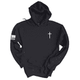 thumbnail image 1 of Trenz Shirt Comapny Christian Shirt Faith Cross Crest American Flag Mens Hoodie-Charcoal-small, 1 of 1