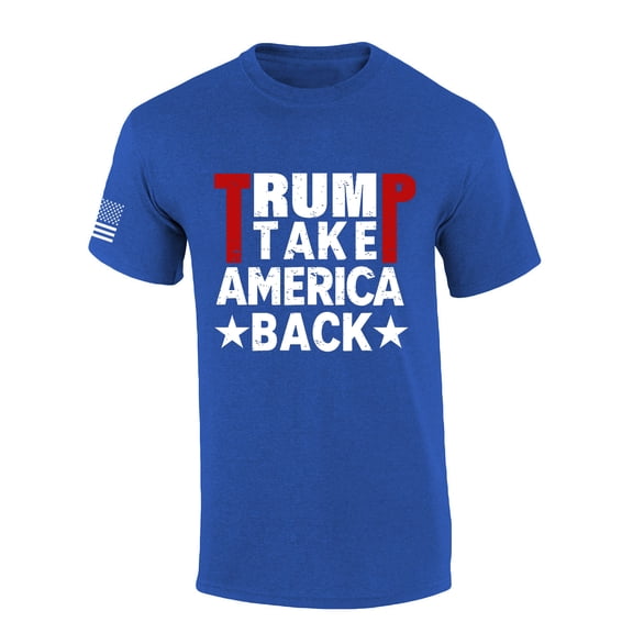 Trenz Shirt Company 2024 Trump Take America Back Mens Graphic T-Shirt-Heather Royal-medium