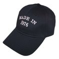 thumbnail image 1 of Trenz Shirt Company 40th Birthday Gift 'Made in 1976' White Embroidery Adjustable Fastening Strap Back Hat-Navy, 1 of 4