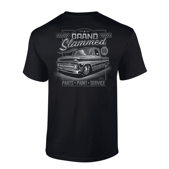 Trenz Shirt Company '66 Grand Slammed Parts, Paints, Service Short Sleeve Mens Graphic T-Shirt-Black-medium