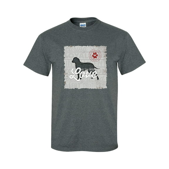 Trenz Shirt Company All You Need Is Love Unisex Short Sleeve T-shirt-Dark Heather Grey-X-Large