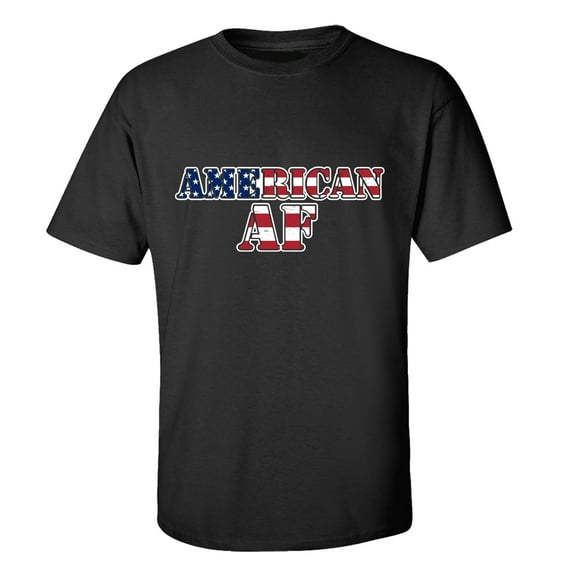 Trenz Shirt Company American AF Unisex Short Sleeve T-shirt-Black-small