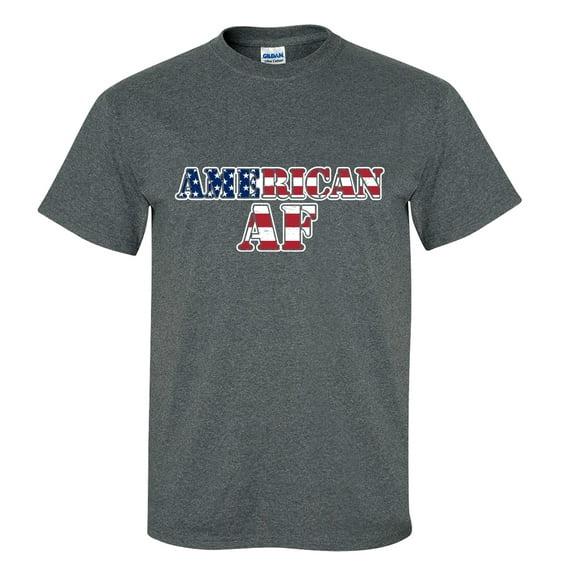 Trenz Shirt Company American AF Unisex Short Sleeve T-shirt-Dark Heather Grey-large