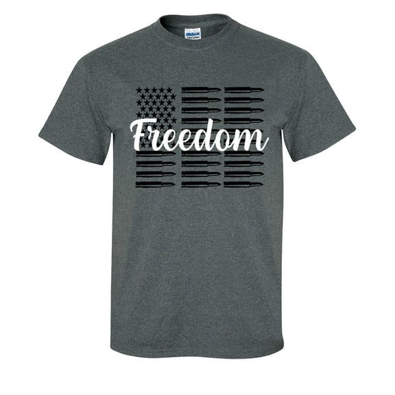 Trenz Shirt Company American Flag Shells Unisex Short Sleeve T-shirt-Dark Heather-small