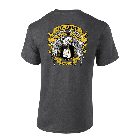 Trenz Shirt Company Army Eagle Tags: Be All You Can Be Since 1775 Short Sleeve Mens Graphic T-Shirt-Heather Grey-5xl