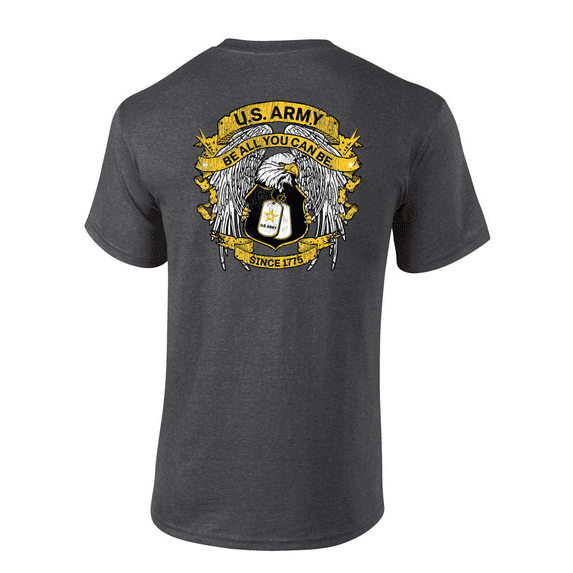 Trenz Shirt Company Army Eagle Tags: Be All You Can Be Since 1775 Short Sleeve Mens Graphic T-Shirt-Heather Grey-xxxl