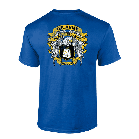 Trenz Shirt Company Army Eagle Tags: Be All You Can Be Since 1775 Short Sleeve Mens Graphic T-Shirt-Royal-5xl