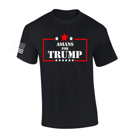Trenz Shirt Company Asians for Trump Short Sleeve T-shirt-Black-Large