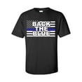 thumbnail image 1 of Trenz Shirt Company Back The Blue American Flag Unisex Short Sleeve T-shirt-Black-5XL, 1 of 4