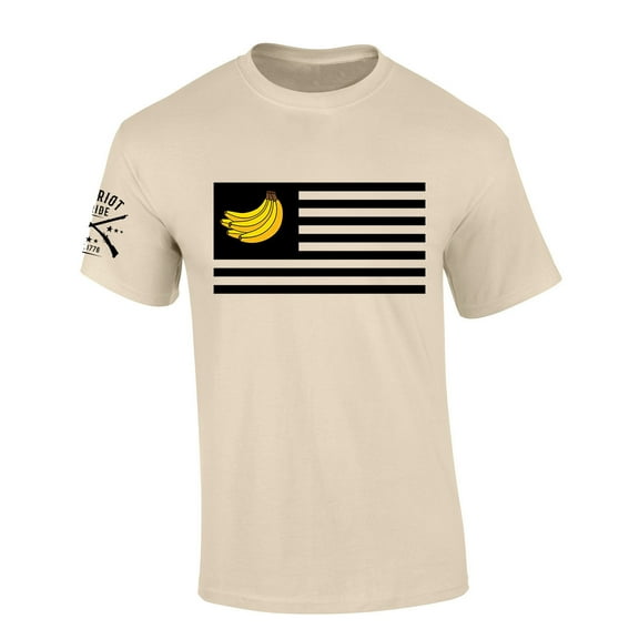 Trenz Shirt Company Banana American Flag USA Bananas Patriotic Short Sleeve T-shirt-Sand-medium